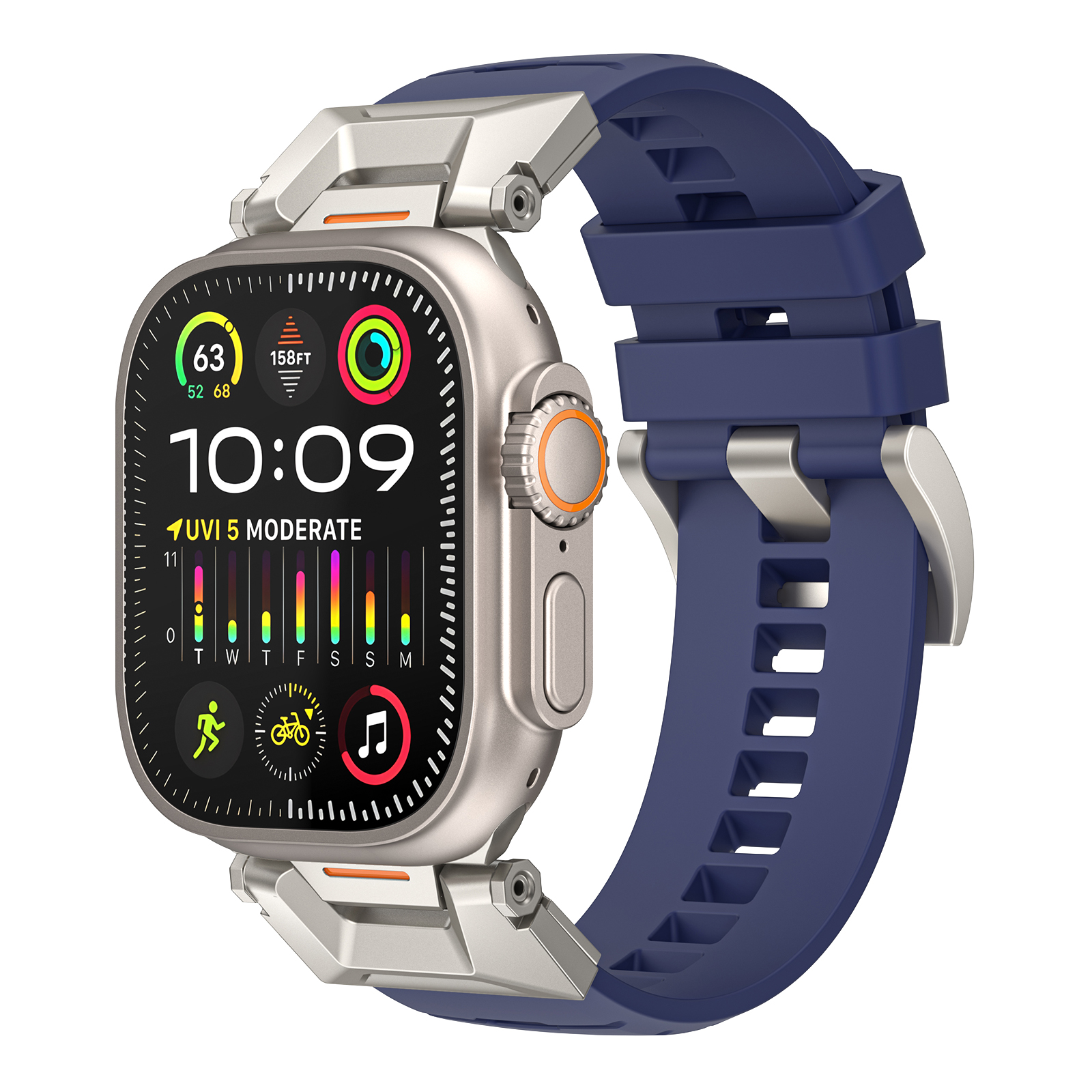 AhaStyle Rubber Rugged Band для Apple Watch 42/44/45/46/49 mm Navy Blue