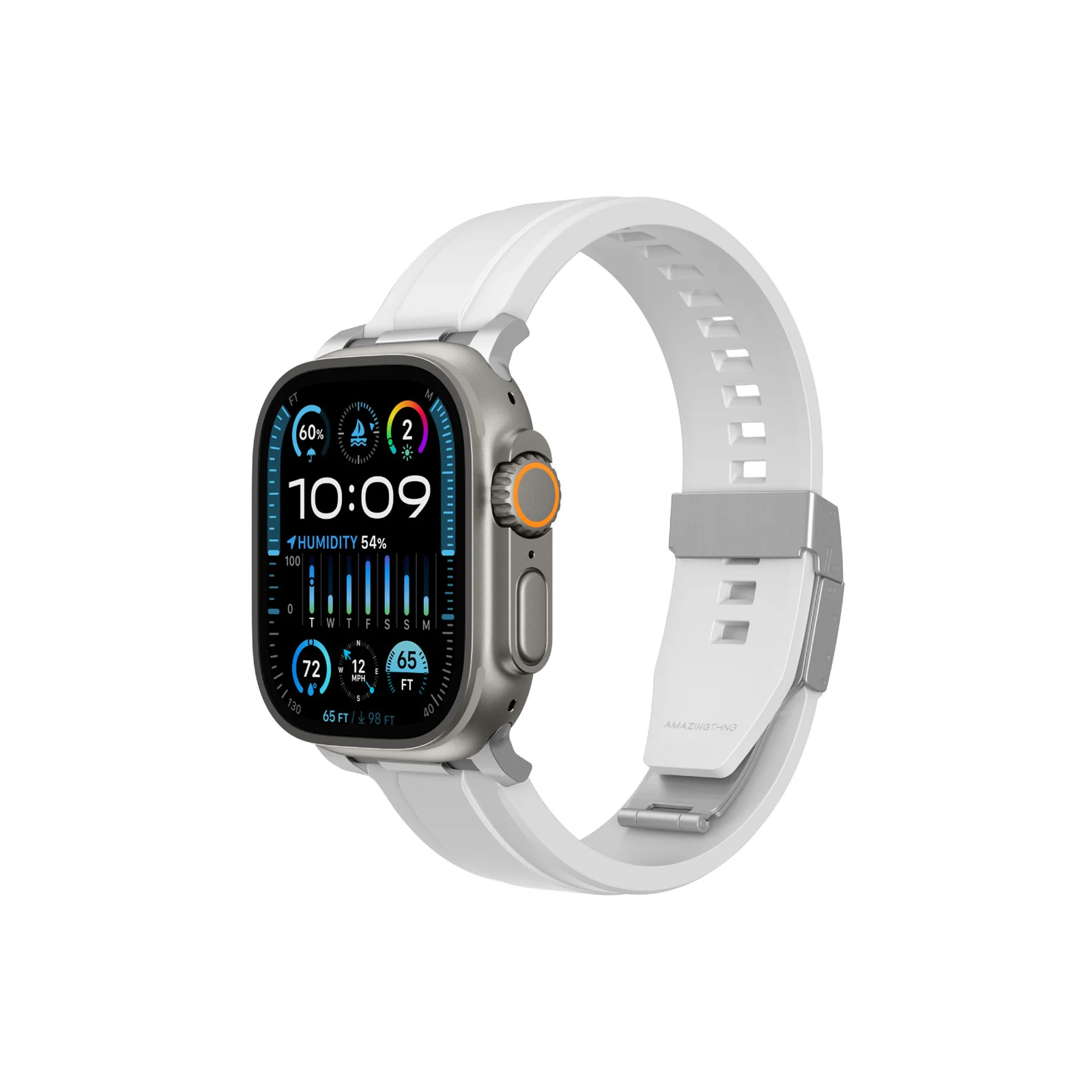AmazingThing Chrono Band для Apple Watch 42/44/45/46/49 mm White