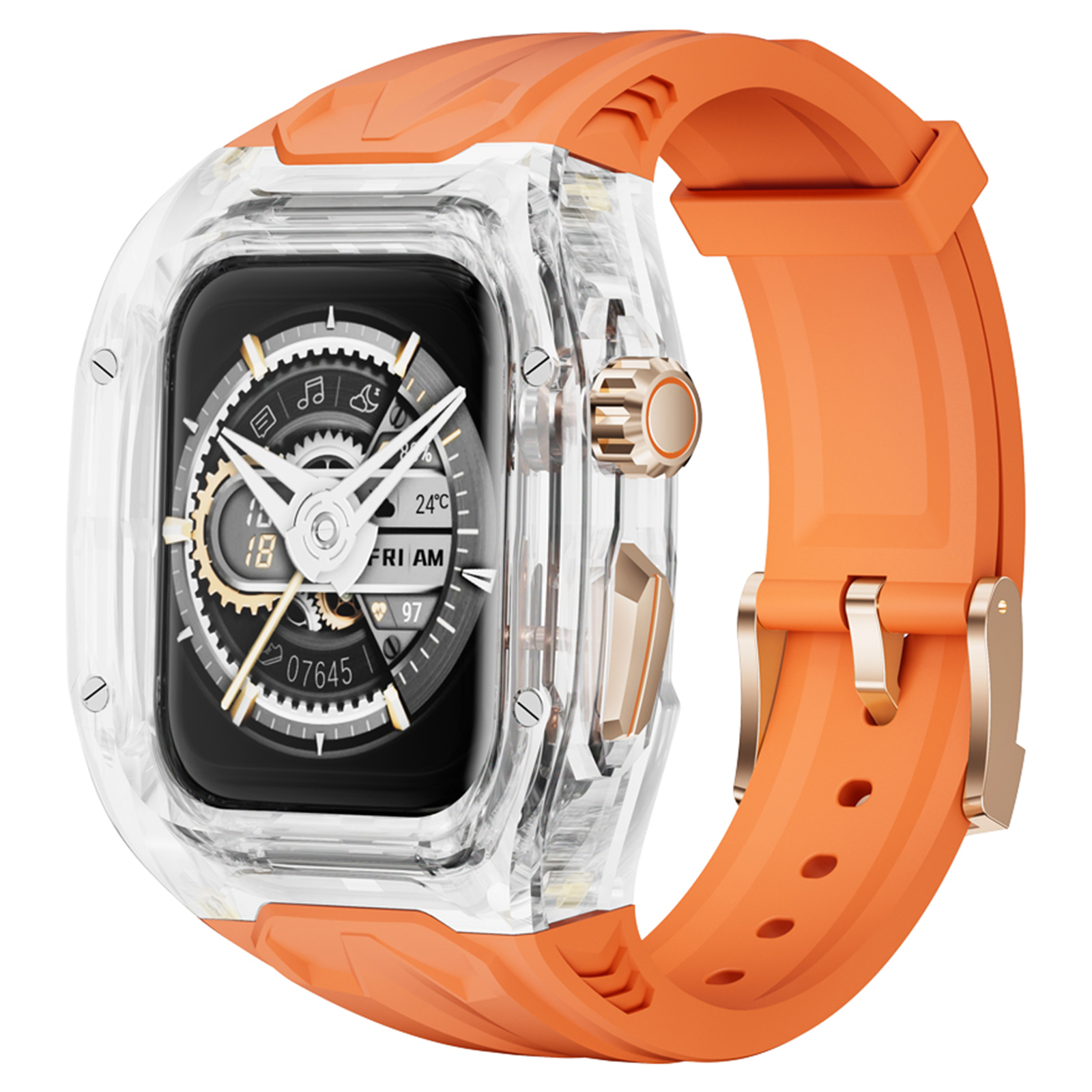 AhaStyle Premium PC+TPU Band для Apple Watch 49 mm Orange/Clear