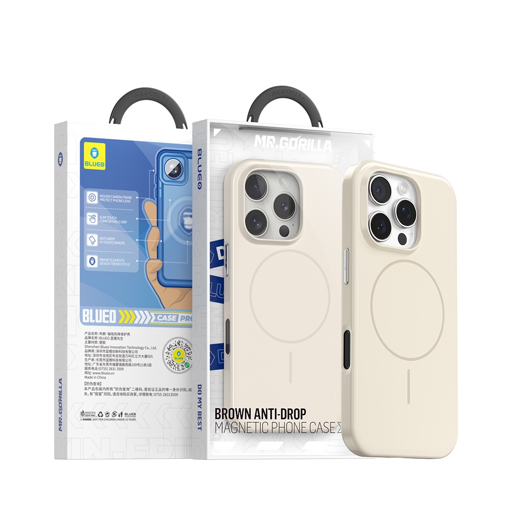 Фото Чохол-накладка Blueo Brown Anti-Drop Case для iPhone 16 Pro с MagSafe Creamy White (BL051-16PCWHT) – чохол iPhone