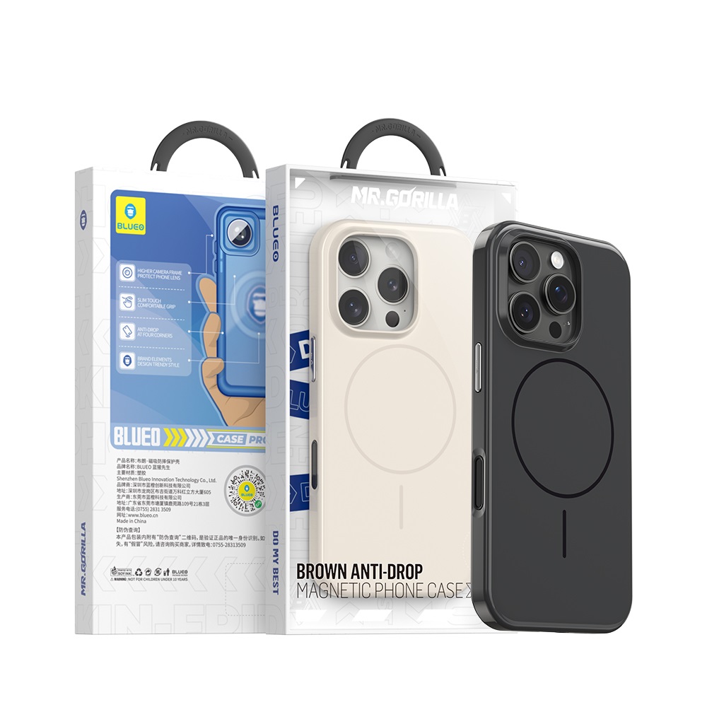 Фото Чохол-накладка Blueo Brown Anti-Drop Case для iPhone 16 Pro с MagSafe Black (BL051-16PBLK) – чохол iPhone