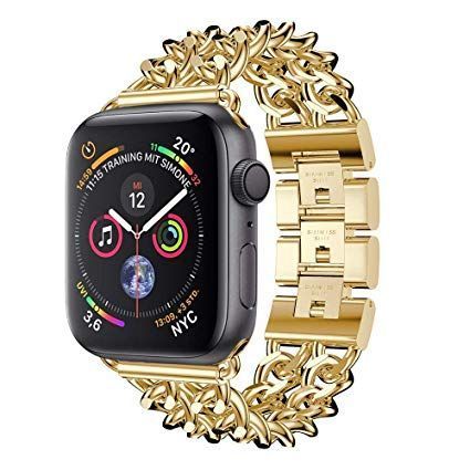 Stainless Steel Cowboy Chain Bracelet for Apple Watch 42/44mm Gold