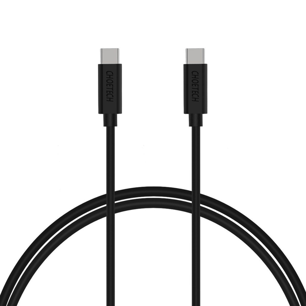 Кабель Choetech USB-C to USB-C PVC cable (1m) Black (CC0002) фото кабеля