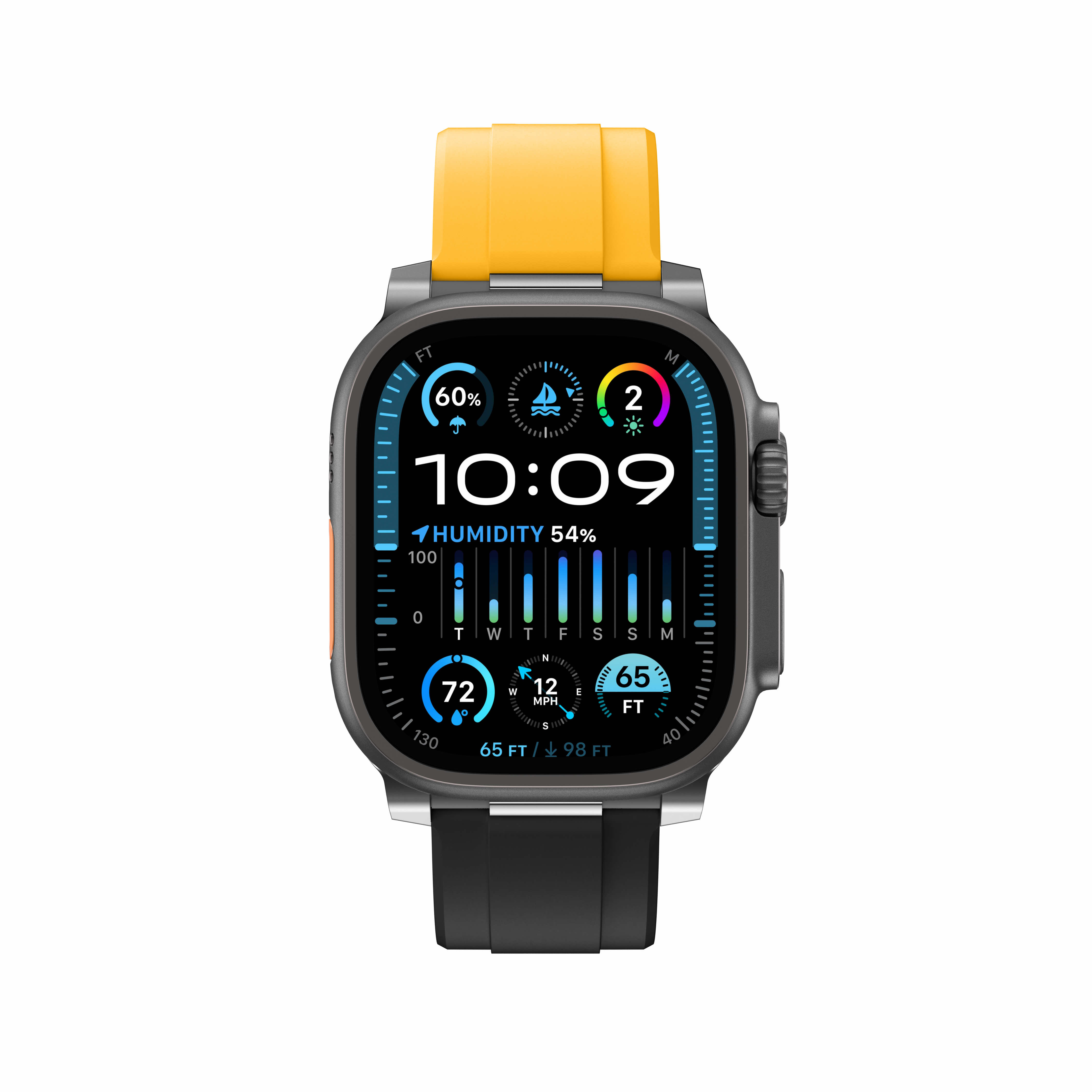 AmazingThing Chrono Band для Apple Watch 42/44/45/46/49 mm Black/Munsell Yellow