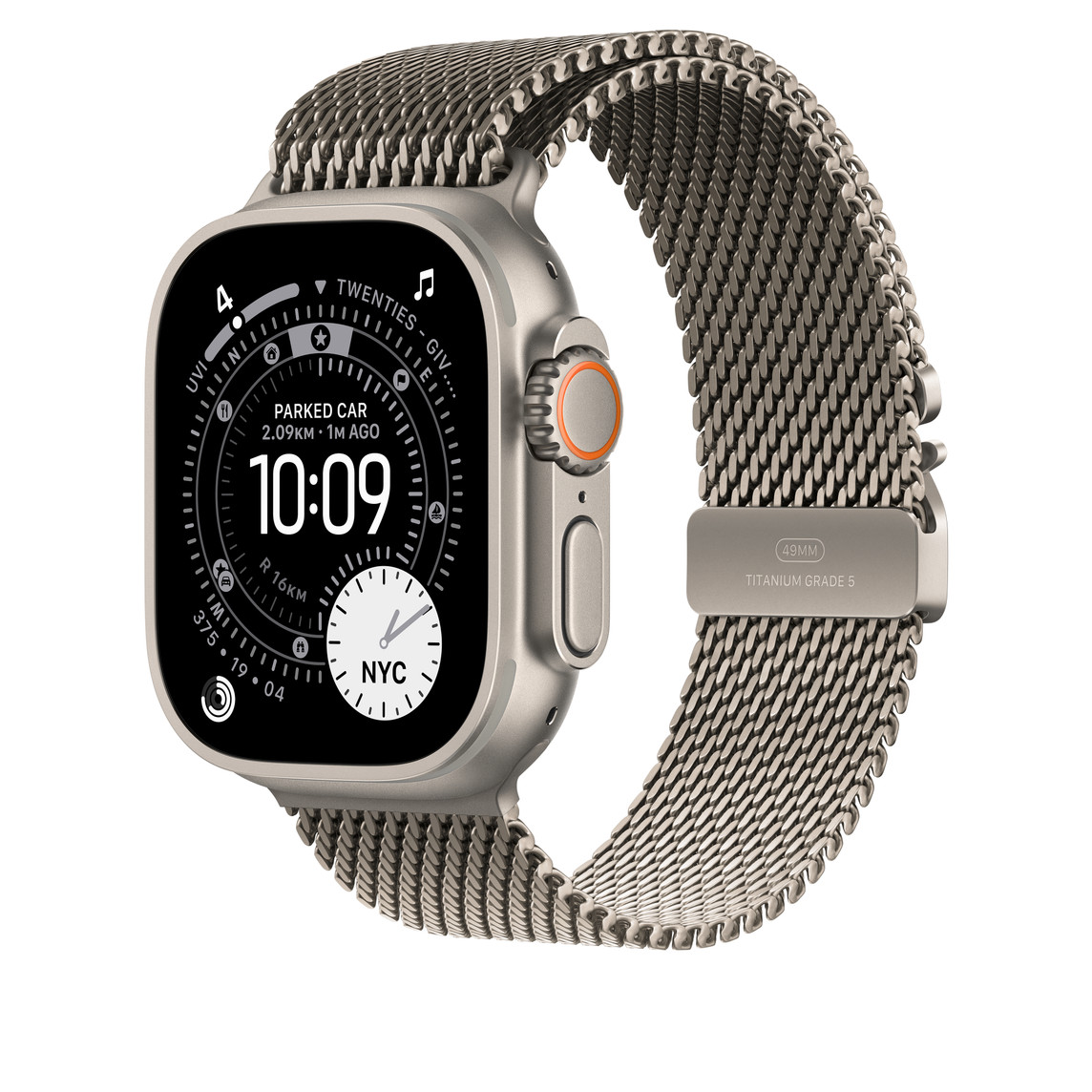 Milanese Loop для Apple Watch 42/44/45/46/49 mm Natural Titanium (new)