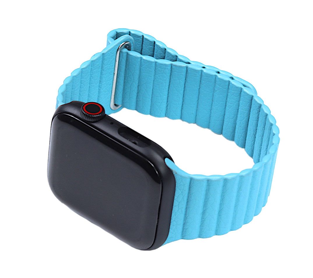 Фото Ремешок Magnetic Leather Loop для Apple Watch 42/44/45/46 mm Lake Blue (MLL4244LKBL) – аксессуар Apple Watch