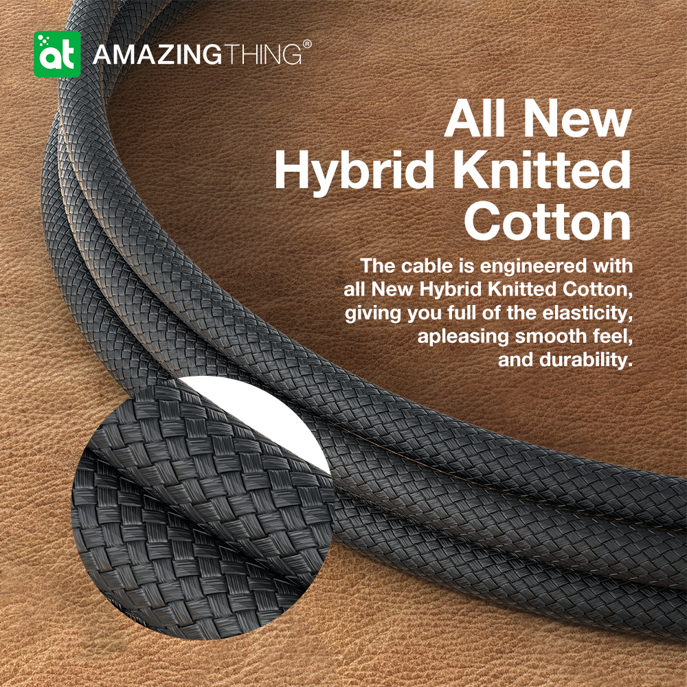 Кабель AmazingThing Thunder Pro USB-C to USB-C 140W (1.8m) Black (CCC180MTHBK) фото кабеля