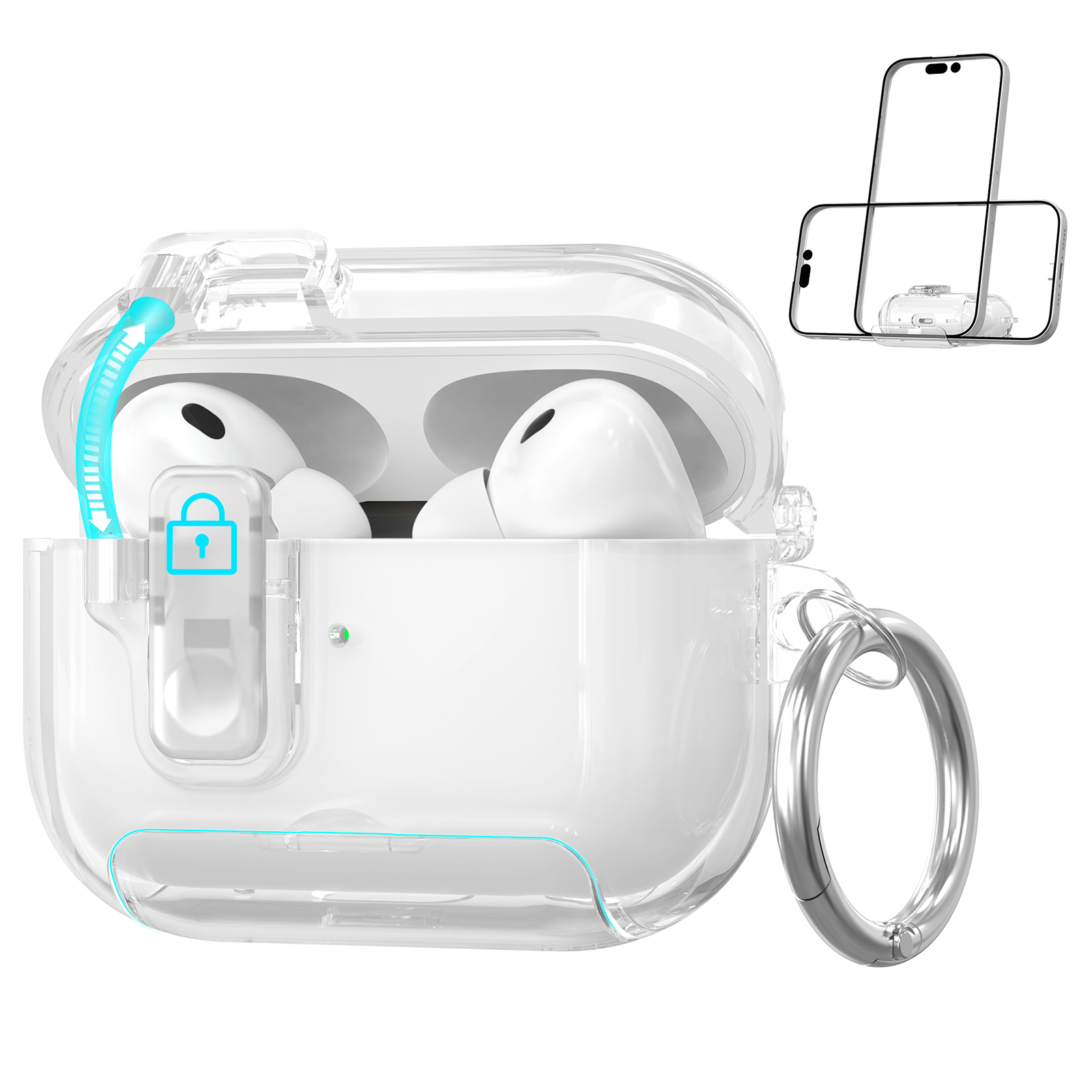 AhaStyle Easy Switch Button TPU Case для Airpods Pro 3 Clear