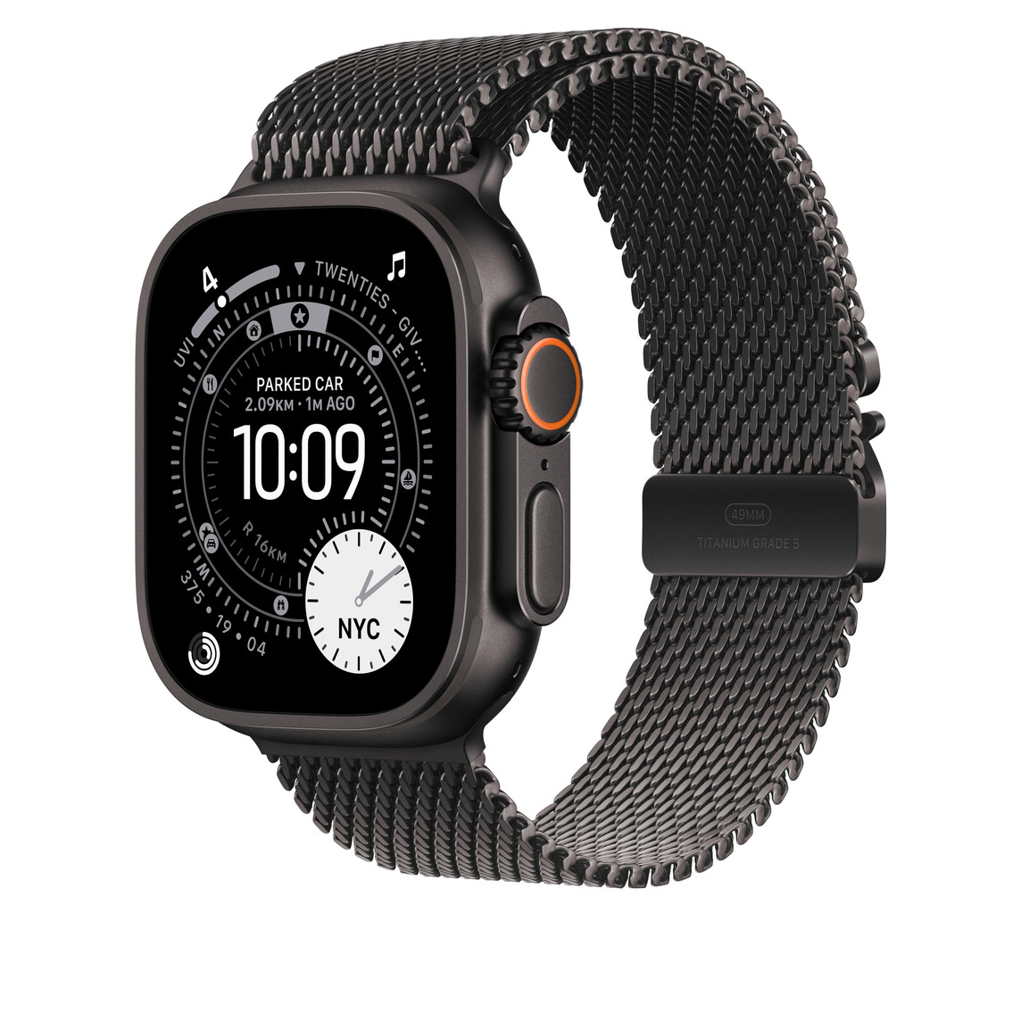 Milanese Loop для Apple Watch 42/44/45/46/49 mm Black Titanium (new)