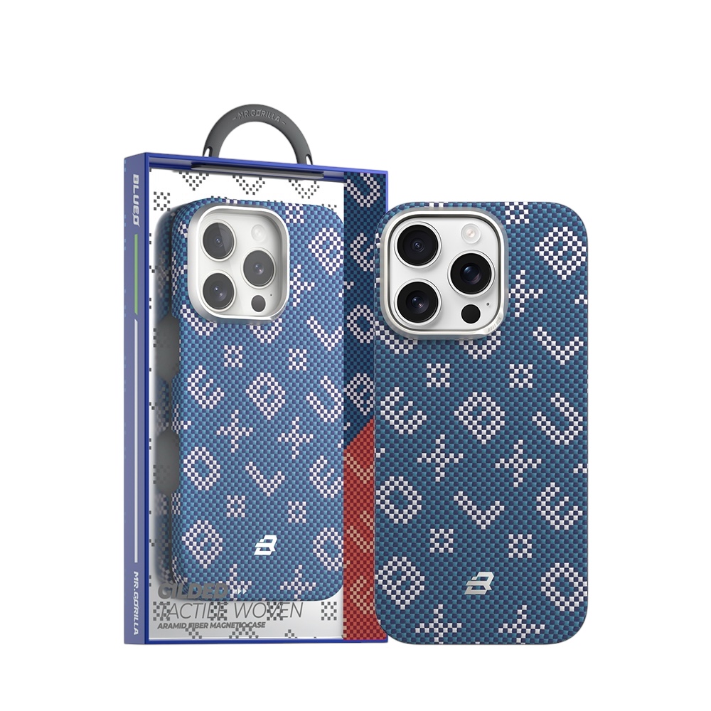 Фото Чохол-накладка Blueo Gilded Tactile Woven Aramid Fiber для iPhone 16 Pro с MagSafe Blue (BL061-I16PBL) – чохол iPhone