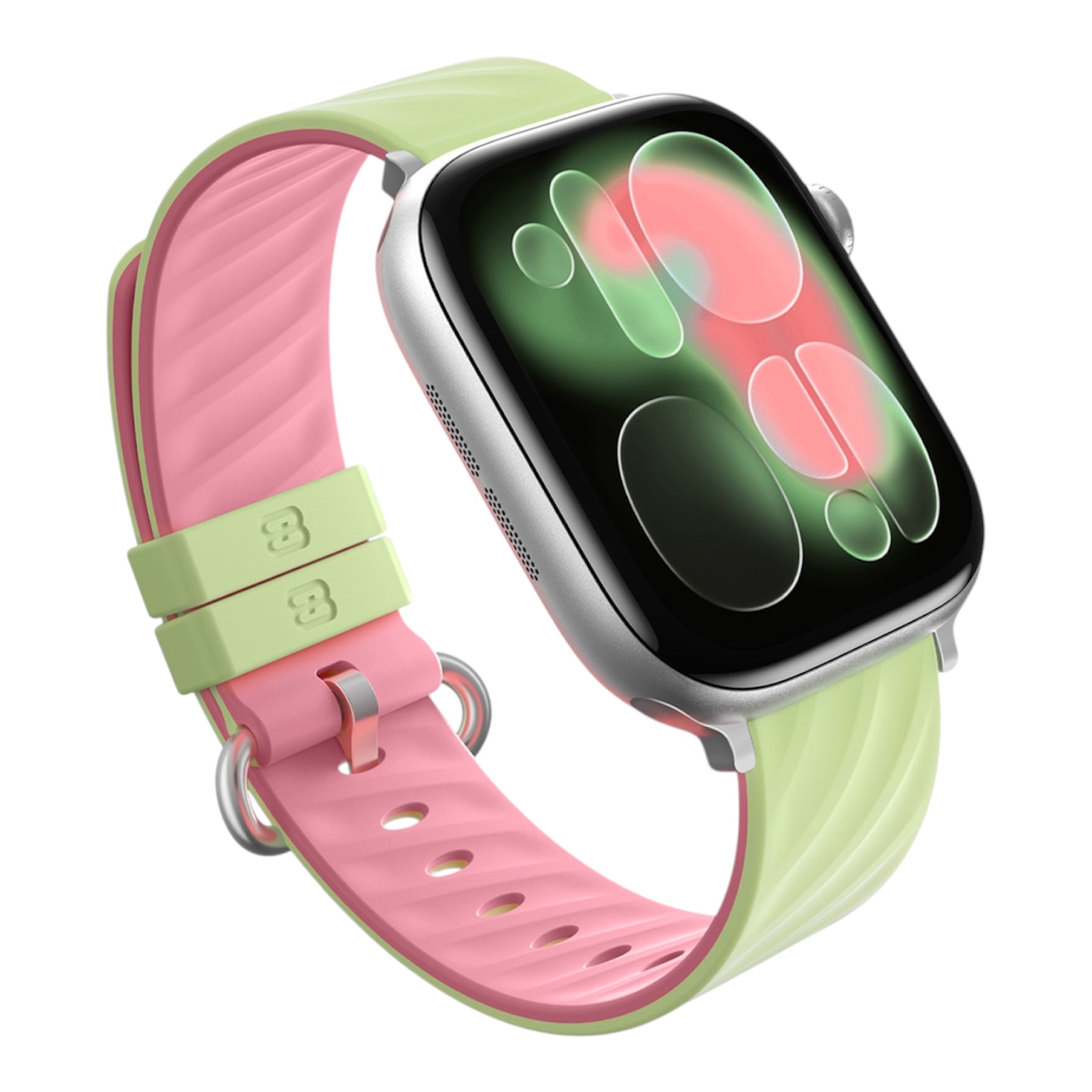 Blueo Lolipop Silicone Band для Apple Watch 42/44/45/46/49 mm Pink Green