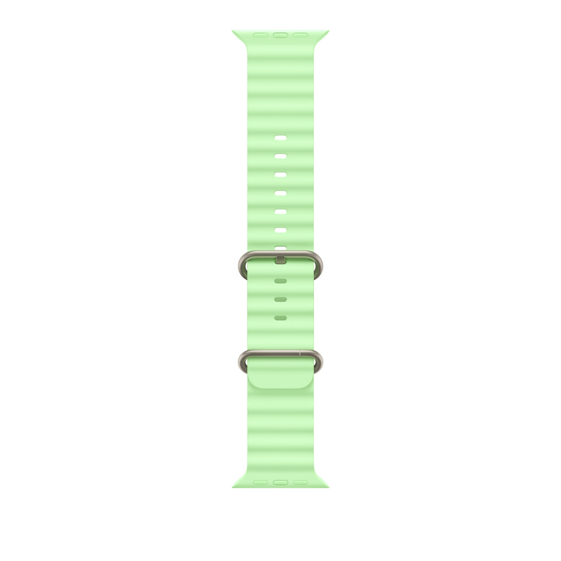 Ocean Band для Apple Watch 42/44/45/46/49 mm Neon Green (Срібляста застібка)
