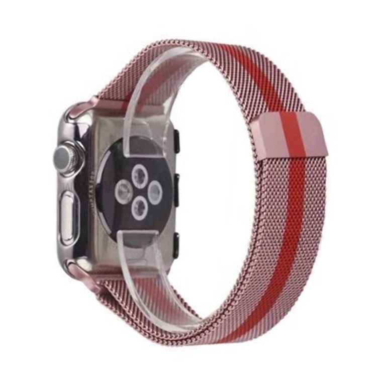 Milanese Loop for Apple Watch 42/44mm Rose Gold/ Red