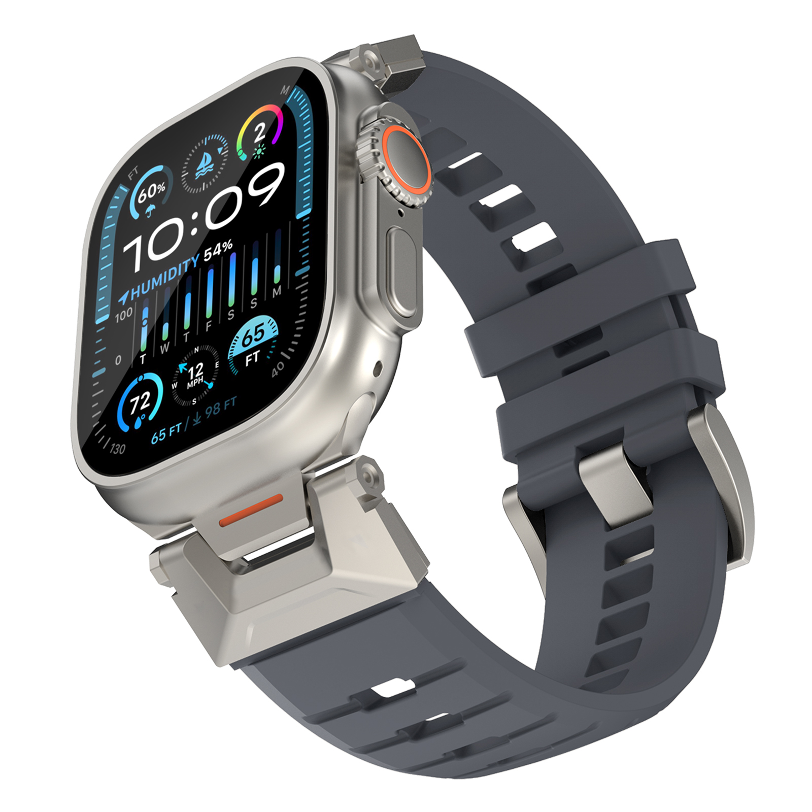 AhaStyle Rubber Rugged Band для Apple Watch 42/44/45/46/49 mm Gray
