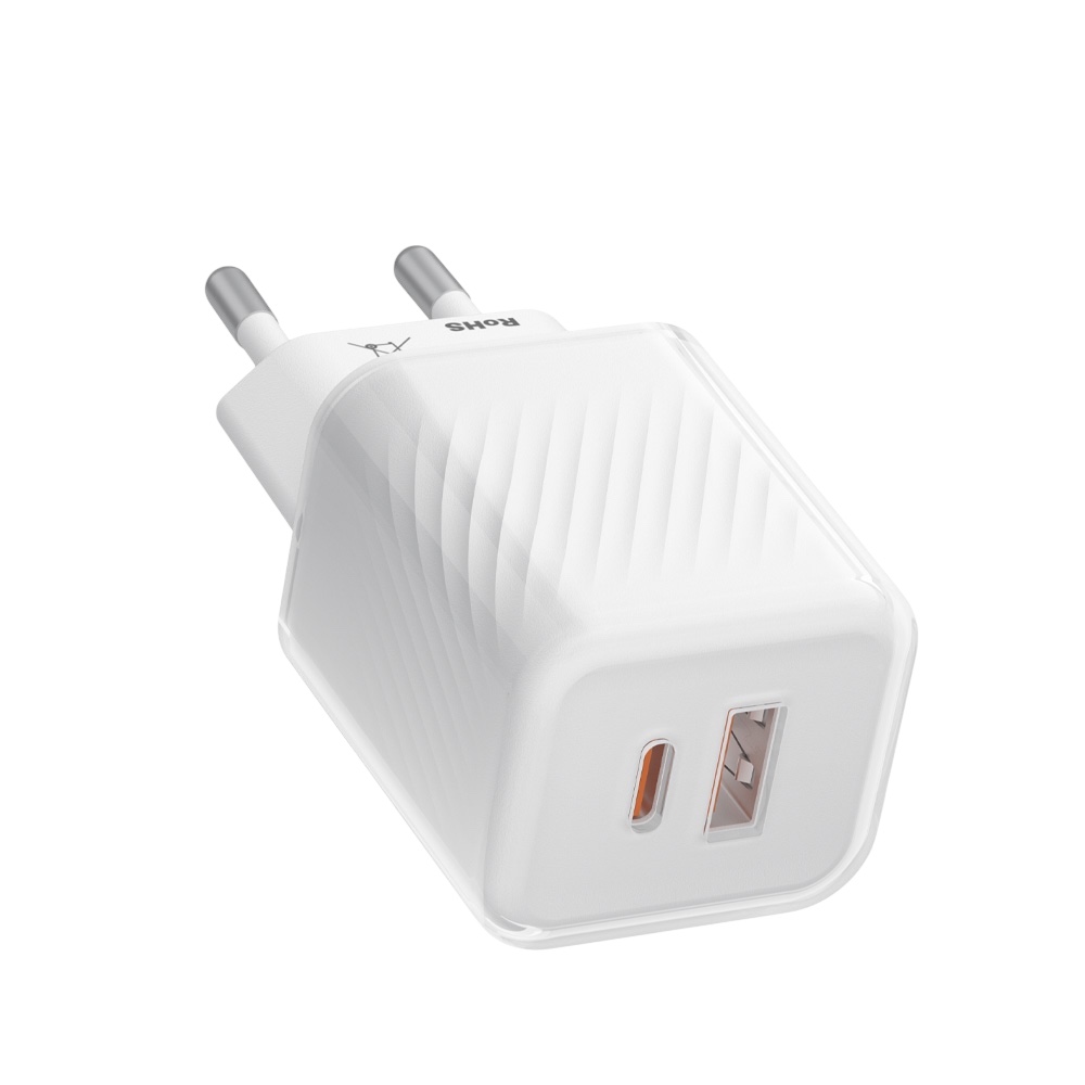 Сетевое зарядное устройство для Blueo GaN 35W Dual Port Fast Charger White (BL063-WHT) - фото сетевого зарядного устройства