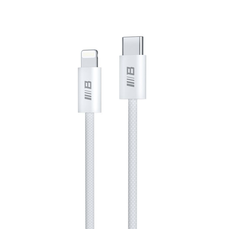 Кабель Blueo Braided PD Fast Charging USB-C to Lightning Cable (1m) White (BT5924CL) фото кабеля