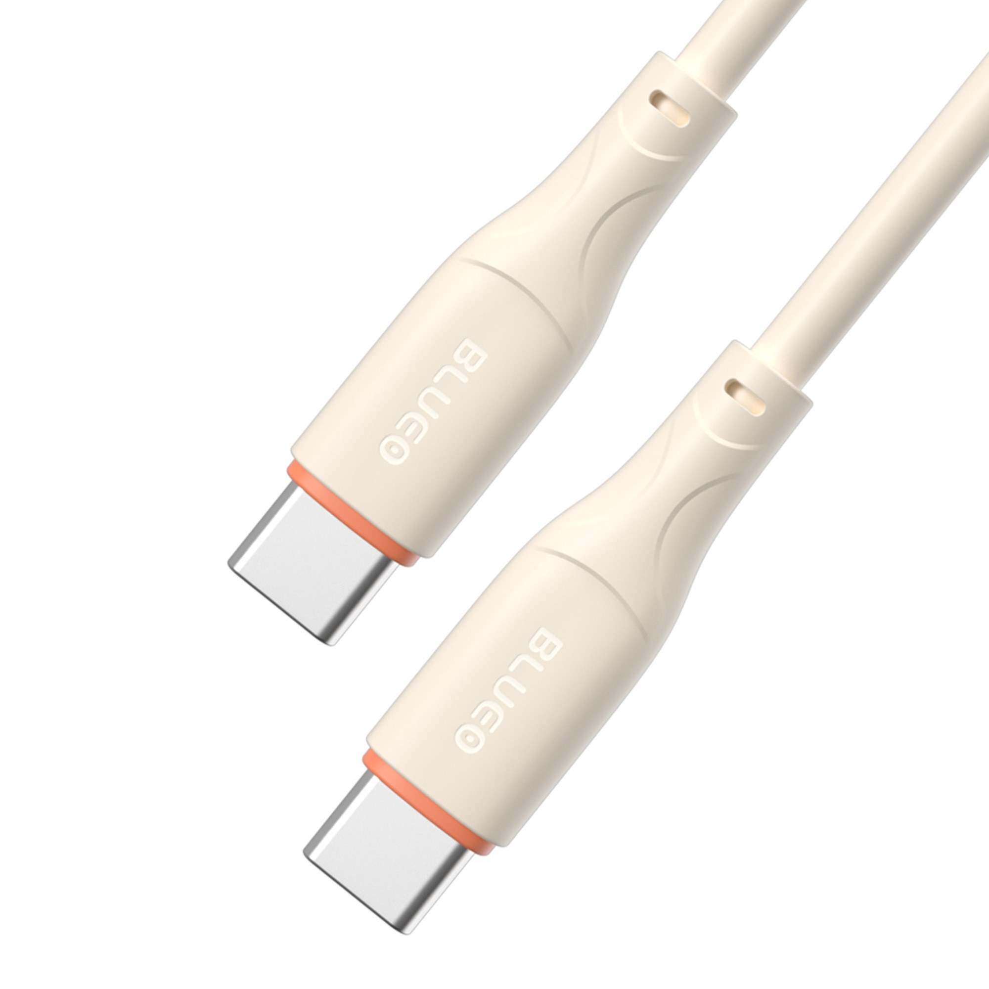 Кабель Blueo Ape Legend USB-C to USB-C Fast Charging Cable Creamy White/Orange (BC5950C-O) фото кабеля