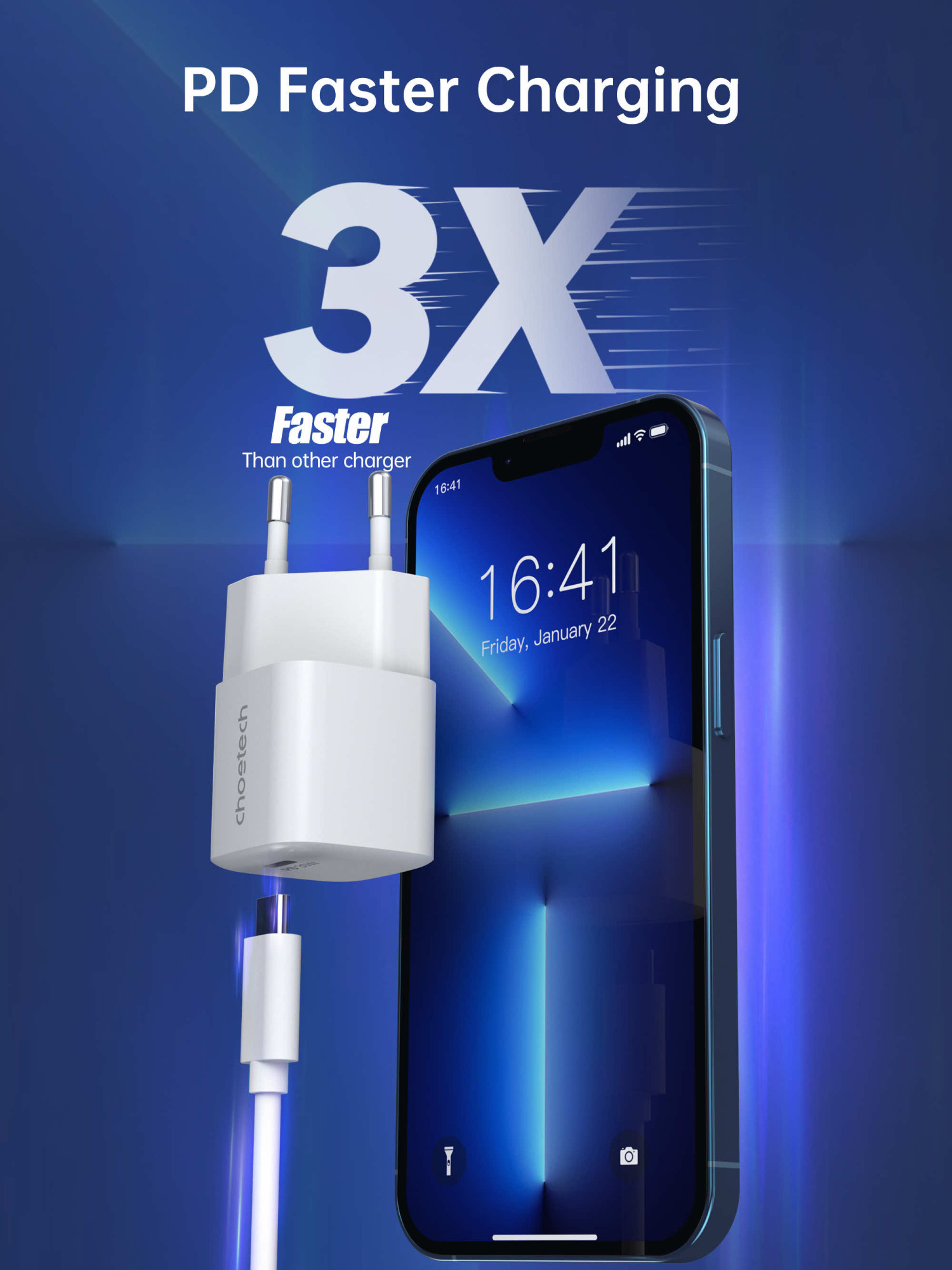 Мережевий зарядний пристрій Choetech GaN PD 30W USB-C Wall Charger White (PD5007-WHT) (PD5007-WHT) - фото сетевого зарядного устройства