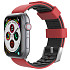 Ремешок AhaStyle Premium Silicone Duotone Design Band для Apple Watch 38/40/41/42 mm (2024) Dark Red/Black (CP-WA11-RDBK-3840)