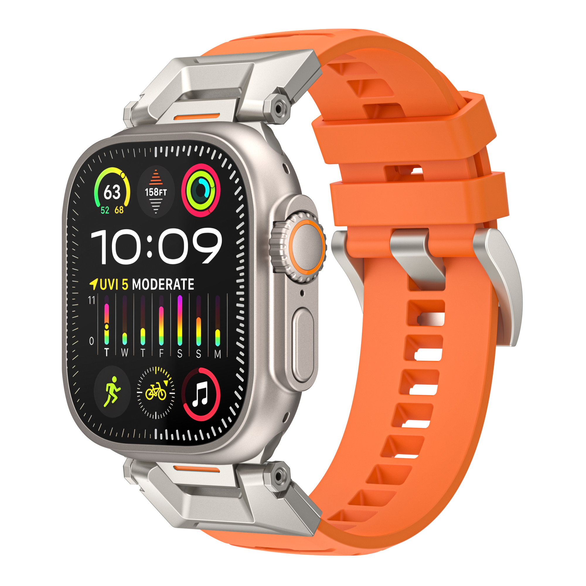 AhaStyle Rubber Rugged Band для Apple Watch 42/44/45/46/49 mm Orange