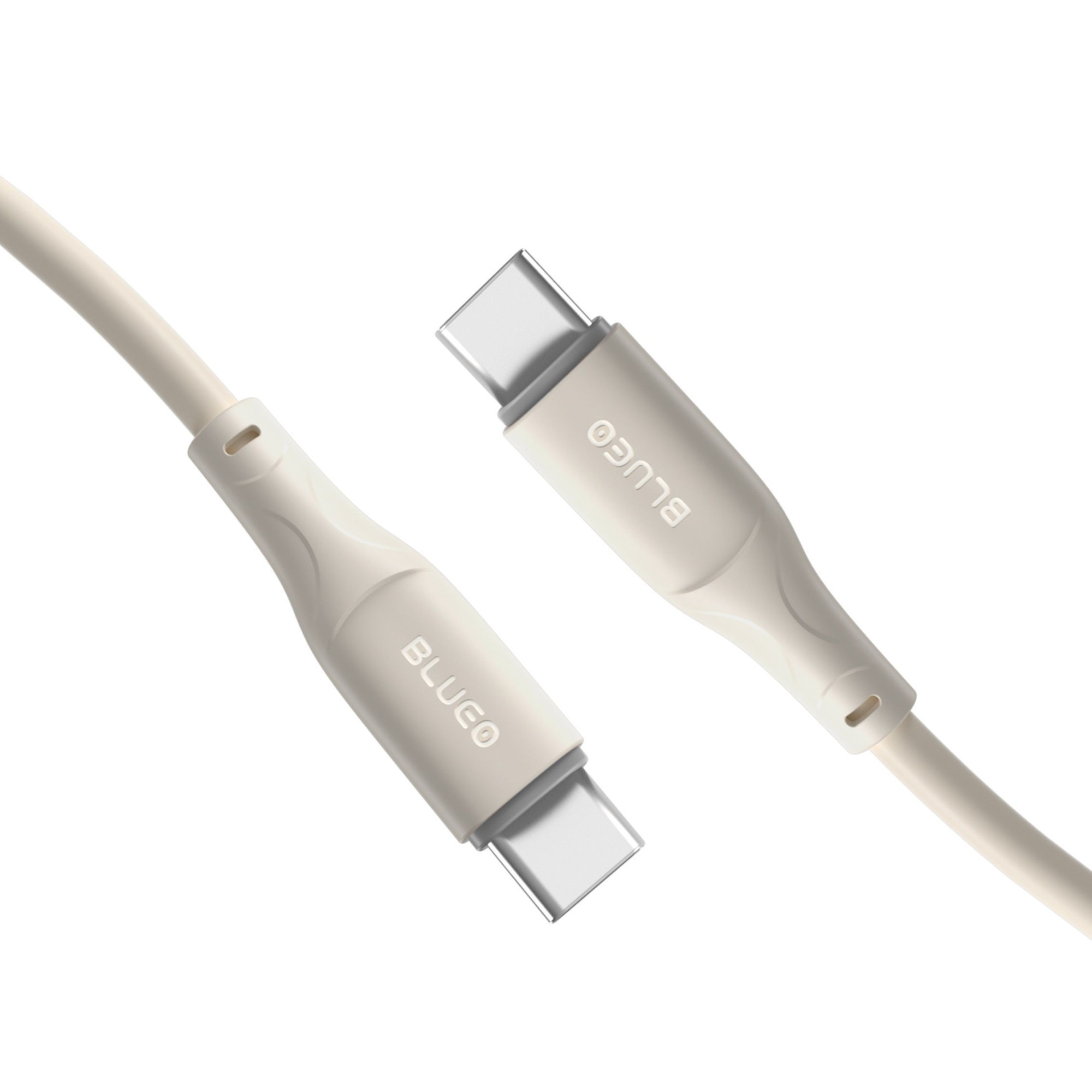 Кабель Blueo Ape Legend USB-C to USB-C Fast Charging Cable Creamy White/Grey (BC5950C-G) фото кабеля