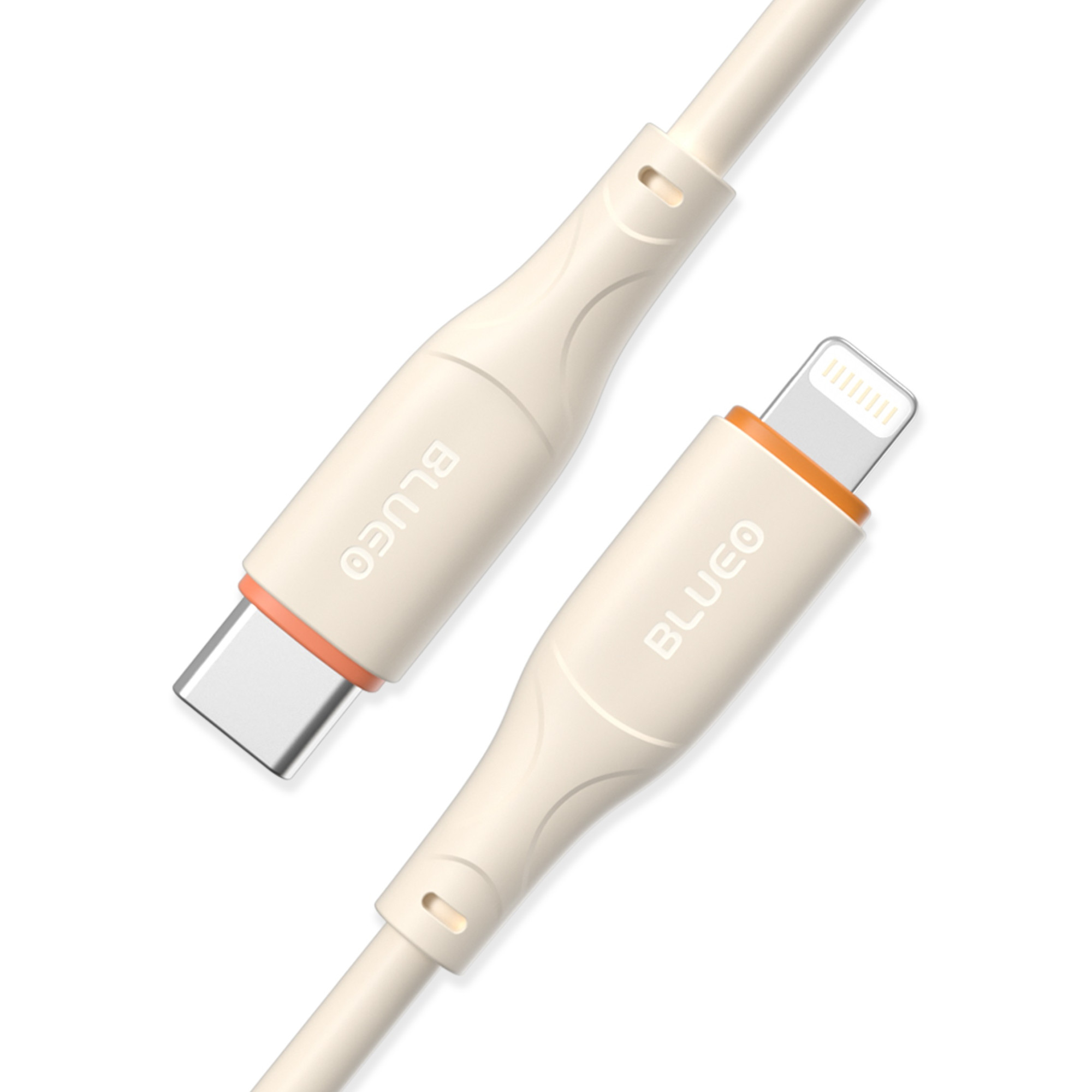Кабель Blueo Ape Legend USB-C to Lightning Fast Charging Cable Creamy White/Orange (BC5950CL-O) фото кабеля