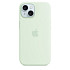 Чохол-накладка Silicone Case (AAA) для iPhone 15 с MagSafe Soft Mint (ASC15SMNT(M))