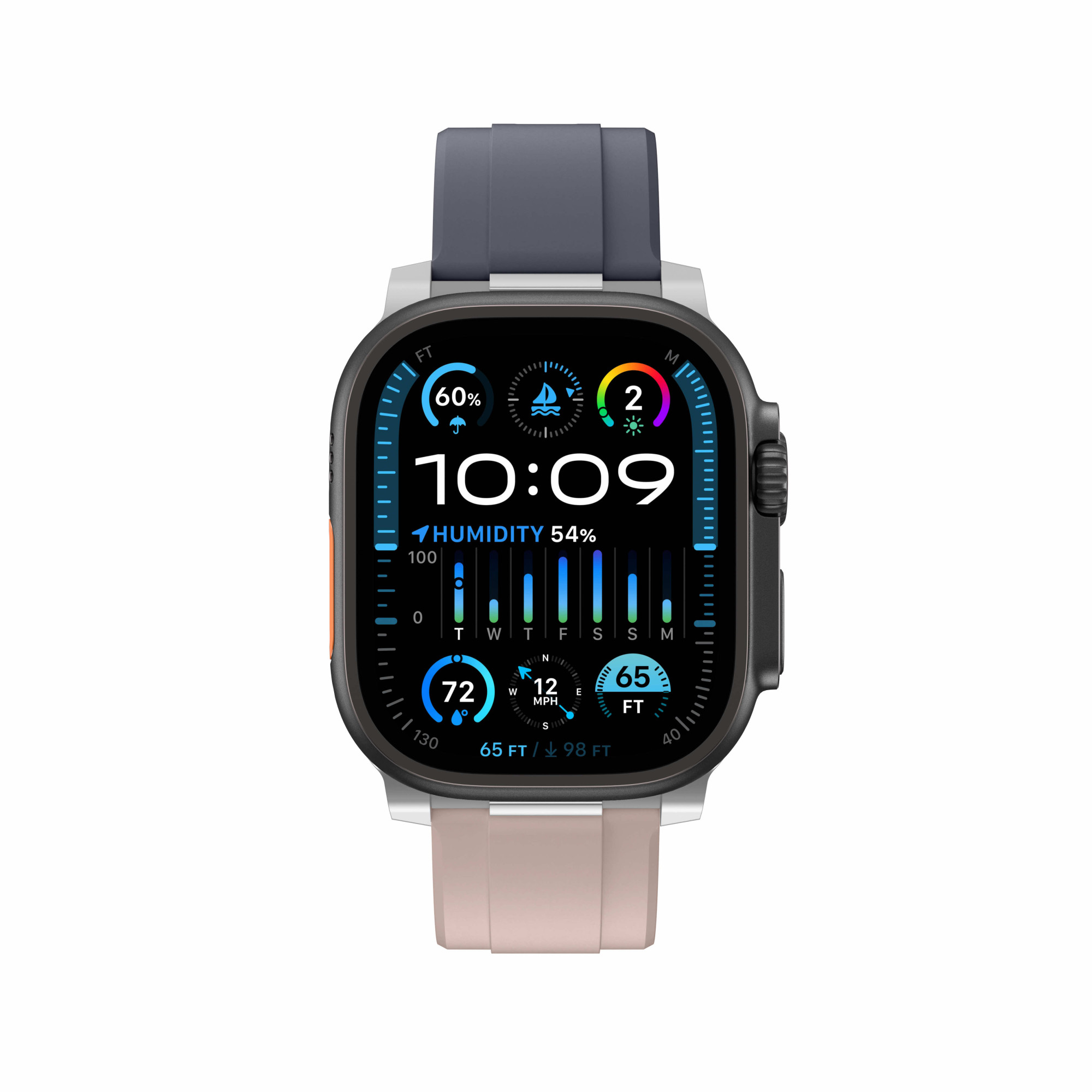 AmazingThing Chrono Band для Apple Watch 42/44/45/46/49 mm Iron Misty Rose/Iron Grey