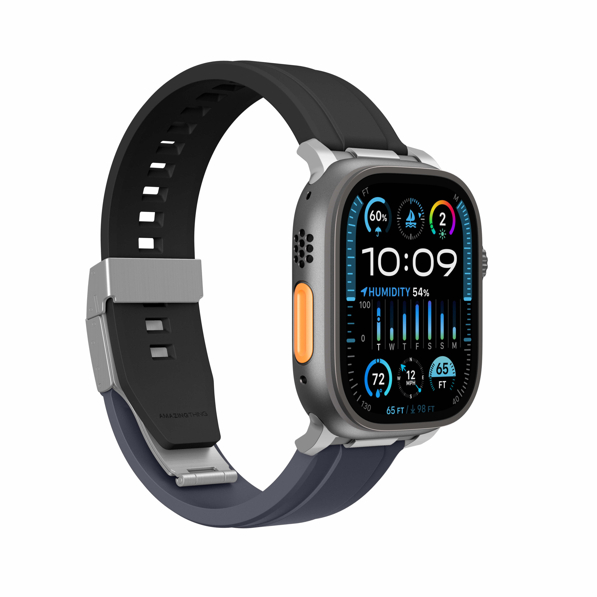 Фото Ремешок AmazingThing Chrono Band для Apple Watch 42/44/45/46/49 mm Iron Grey/Black (TRX46GB) – аксессуар Apple Watch