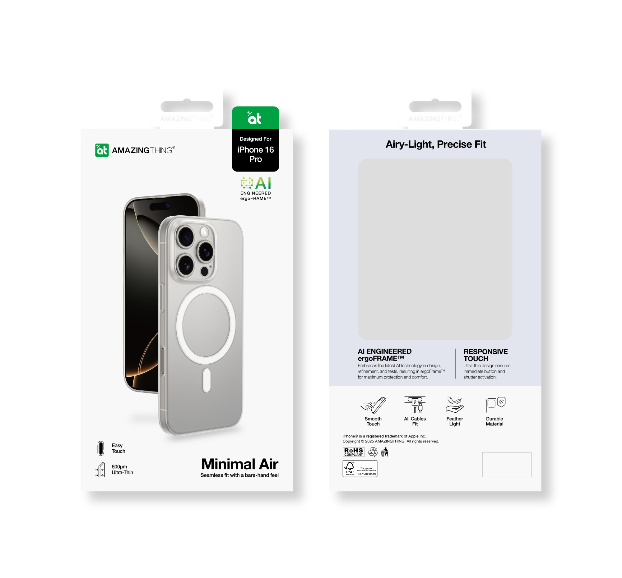 Фото Чохол-накладка AmazingThing Minimal Air Case для 16 Pro с MagSafe Matte Clear (IP166.3PSMCL) – чохол iPhone