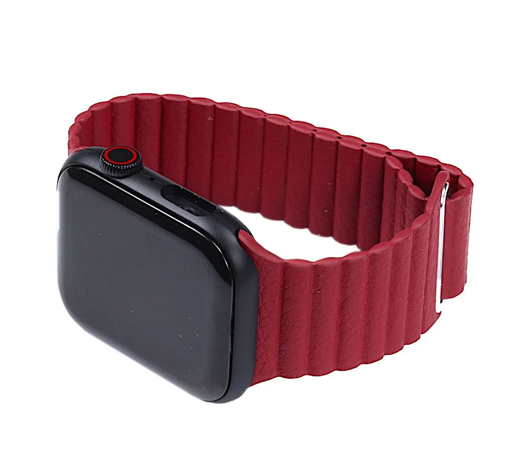 Magnetic Leather Loop For Apple Watch 38/40 mm Wine Red