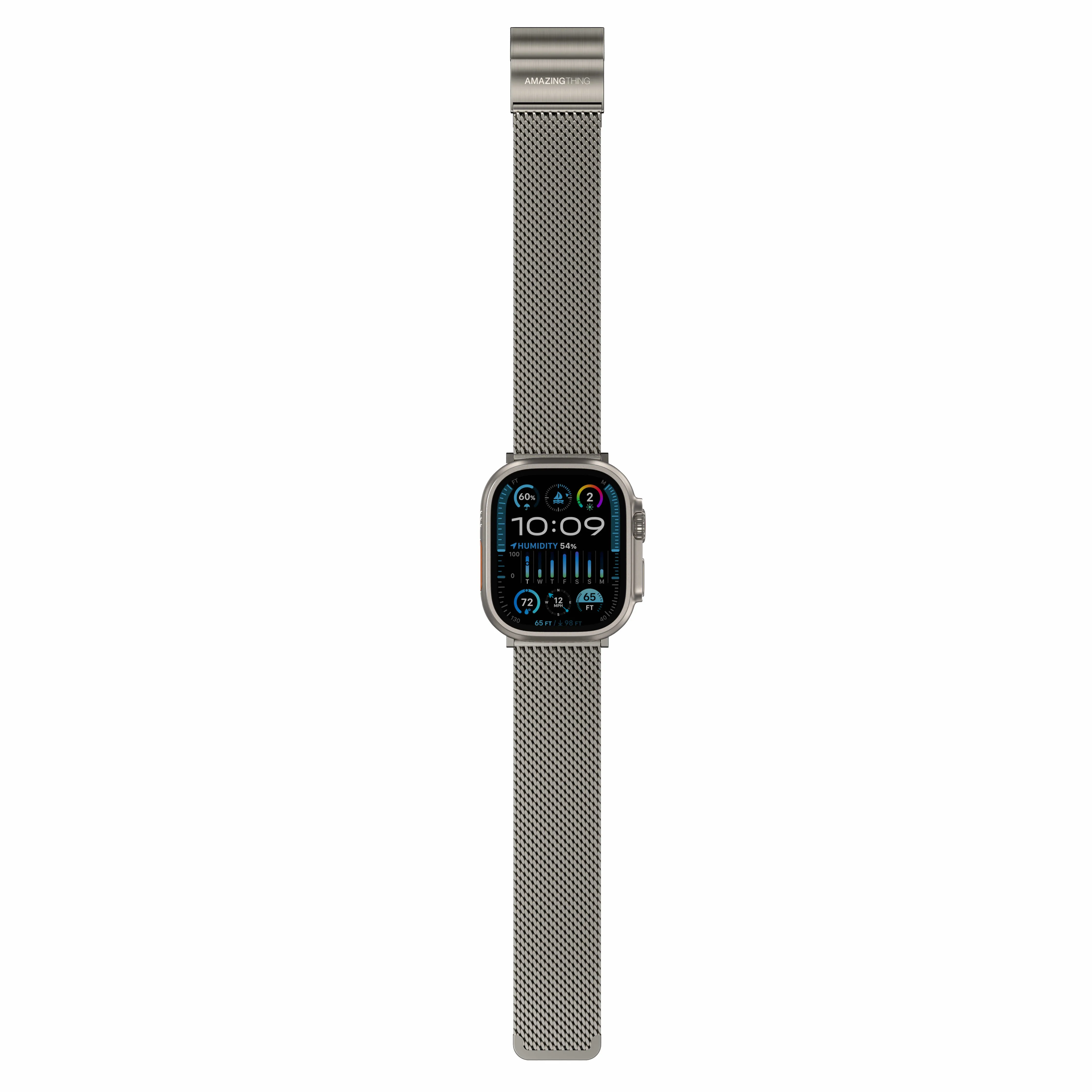 AmazingThing Premium Metal Band для Apple Watch 42/44/45/46/49 mm Titanium