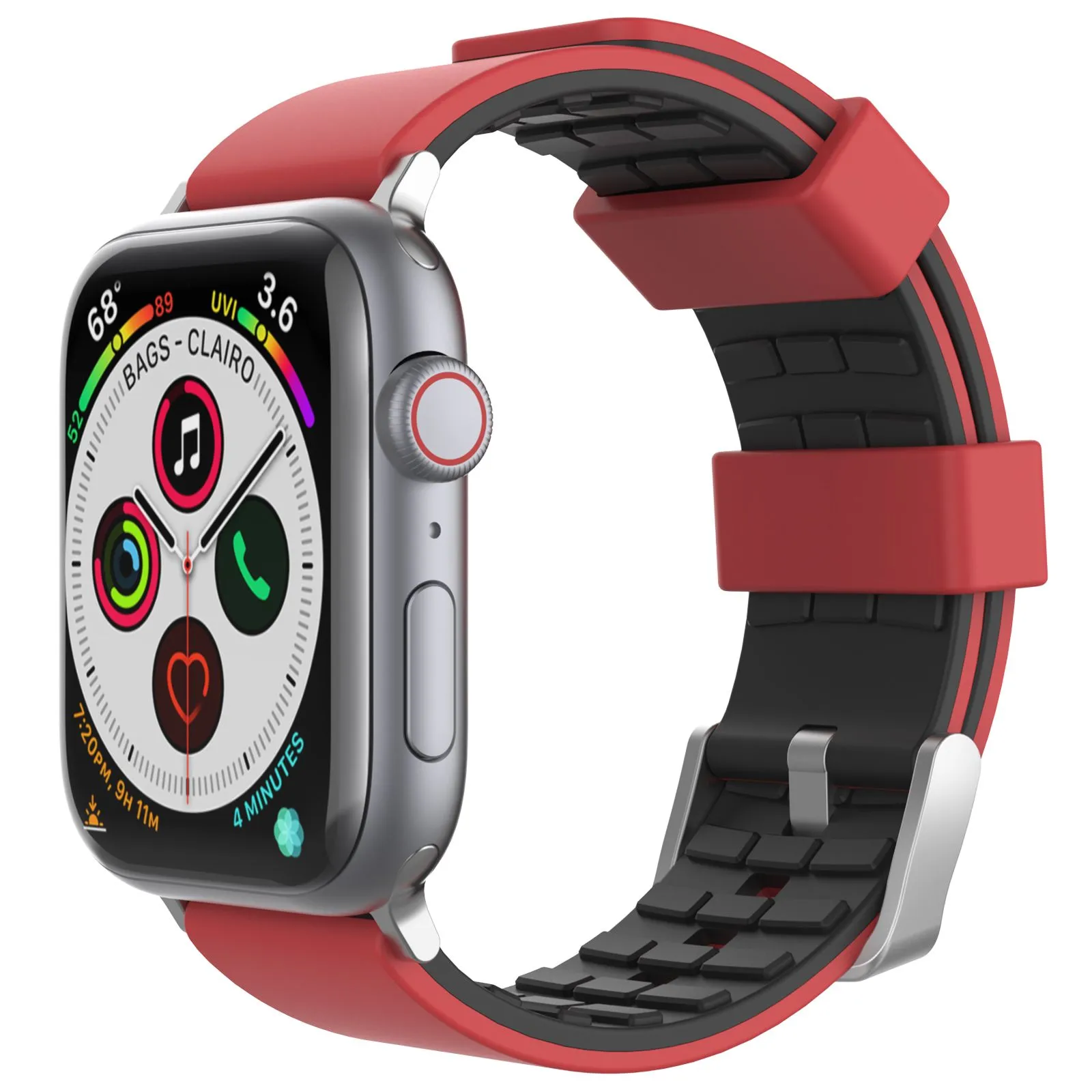 AhaStyle Premium Silicone Duotone Design Band for Apple Watch 38/40mm Dark Red/Black