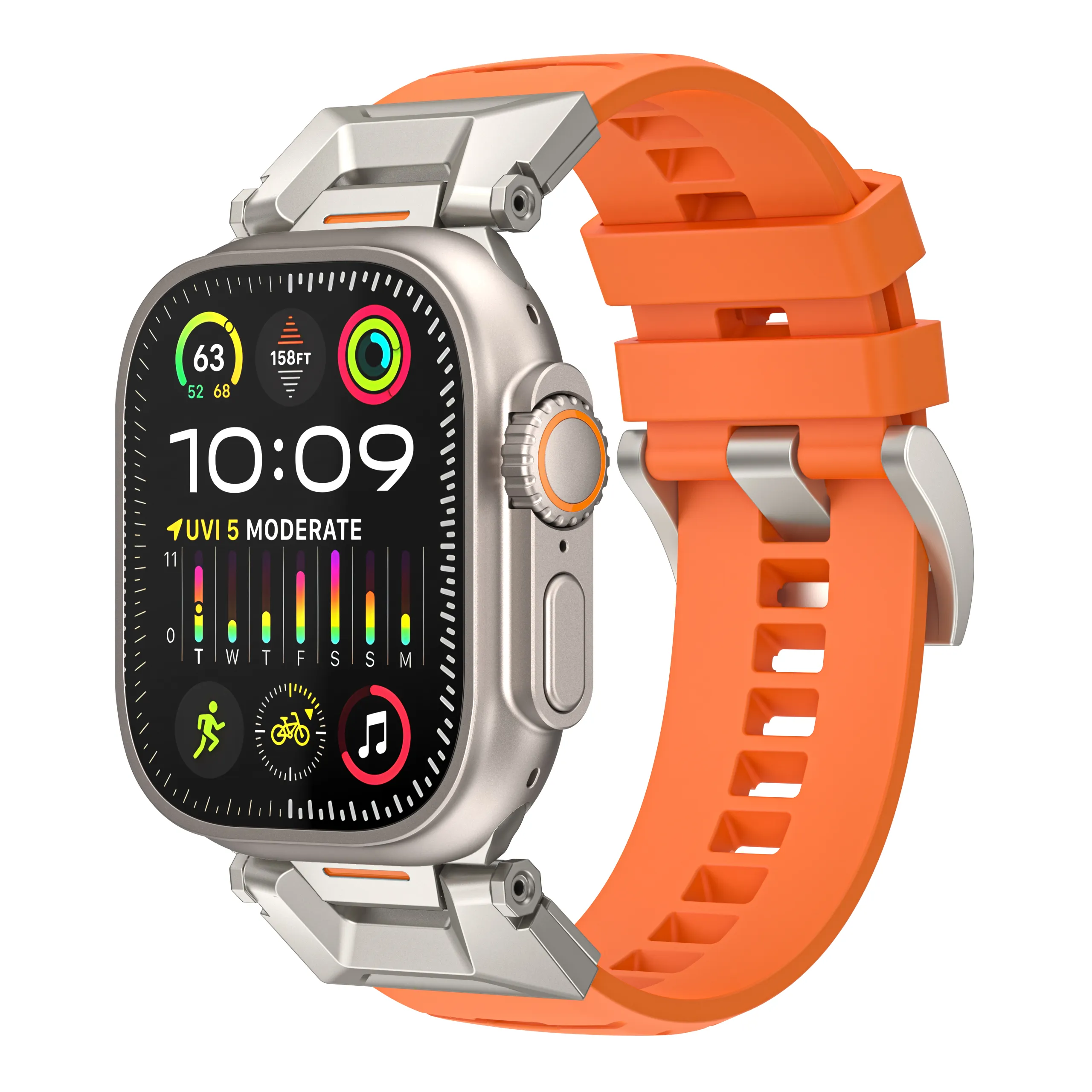 AhaStyle Rubber Rugged Band для Apple Watch 42/44/45/46/49 mm Orange