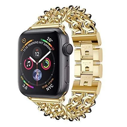Stainless Steel Cowboy Chain Bracelet for Apple Watch 42/44mm Gold