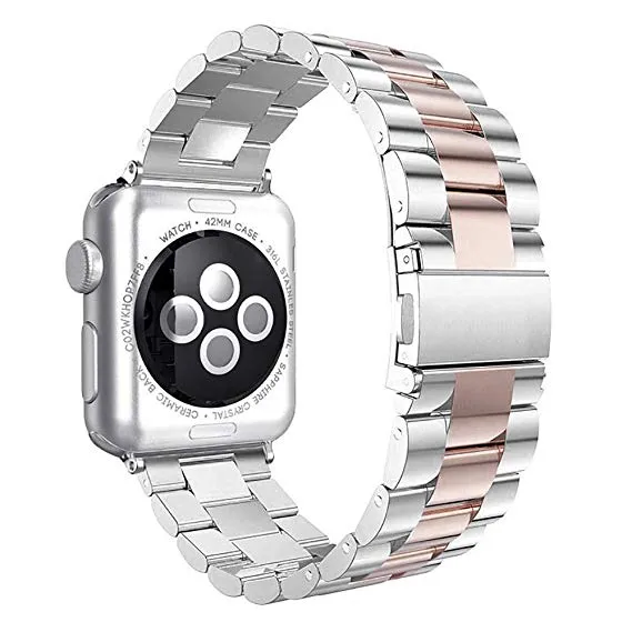 Stainless Steel Bracelet for Apple Watch 42/44mm Silver/Rose Gold