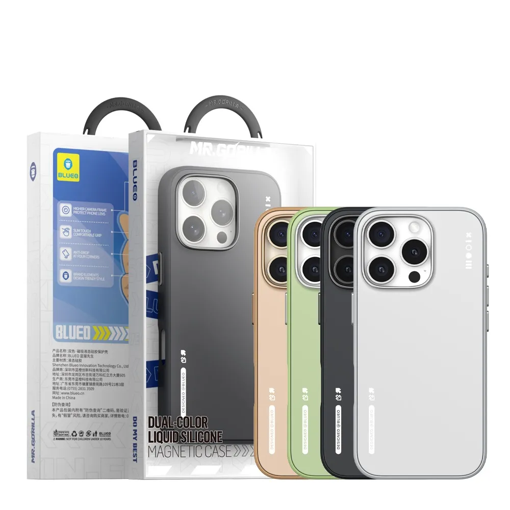 Фото Чохол-накладка Blueo Dual Color Liquid Silicone Case для iPhone 16 Pro с MagSafe Black (BL045-I16PBLK) – чохол iPhone