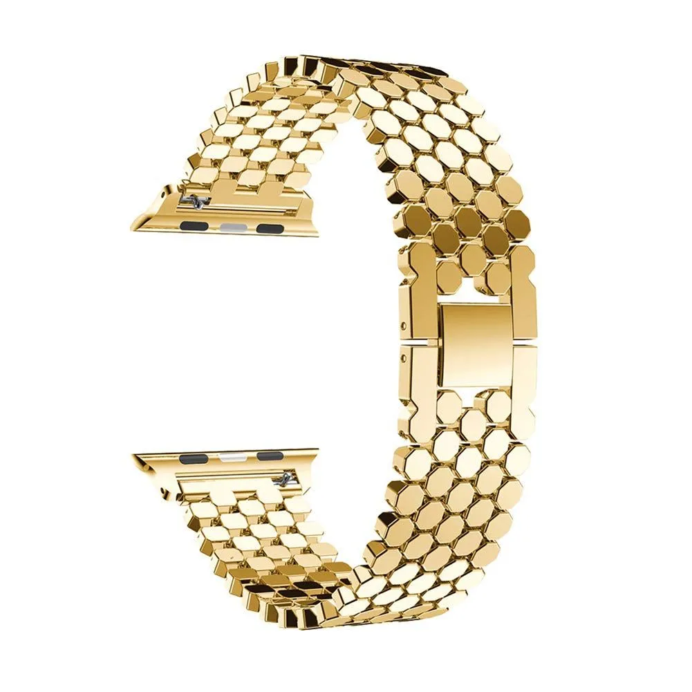 Luxury Stainless Steel Link Bracelet for Apple Watch 42/44mm Gold