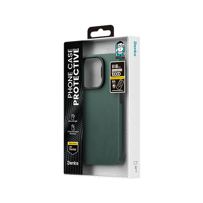 Фото Чохол-накладка Benks Armor Tint (1000D) Kevlar Case для 16 Pro с MagSafe Aurora Green (6948005908409) – чохол iPhone