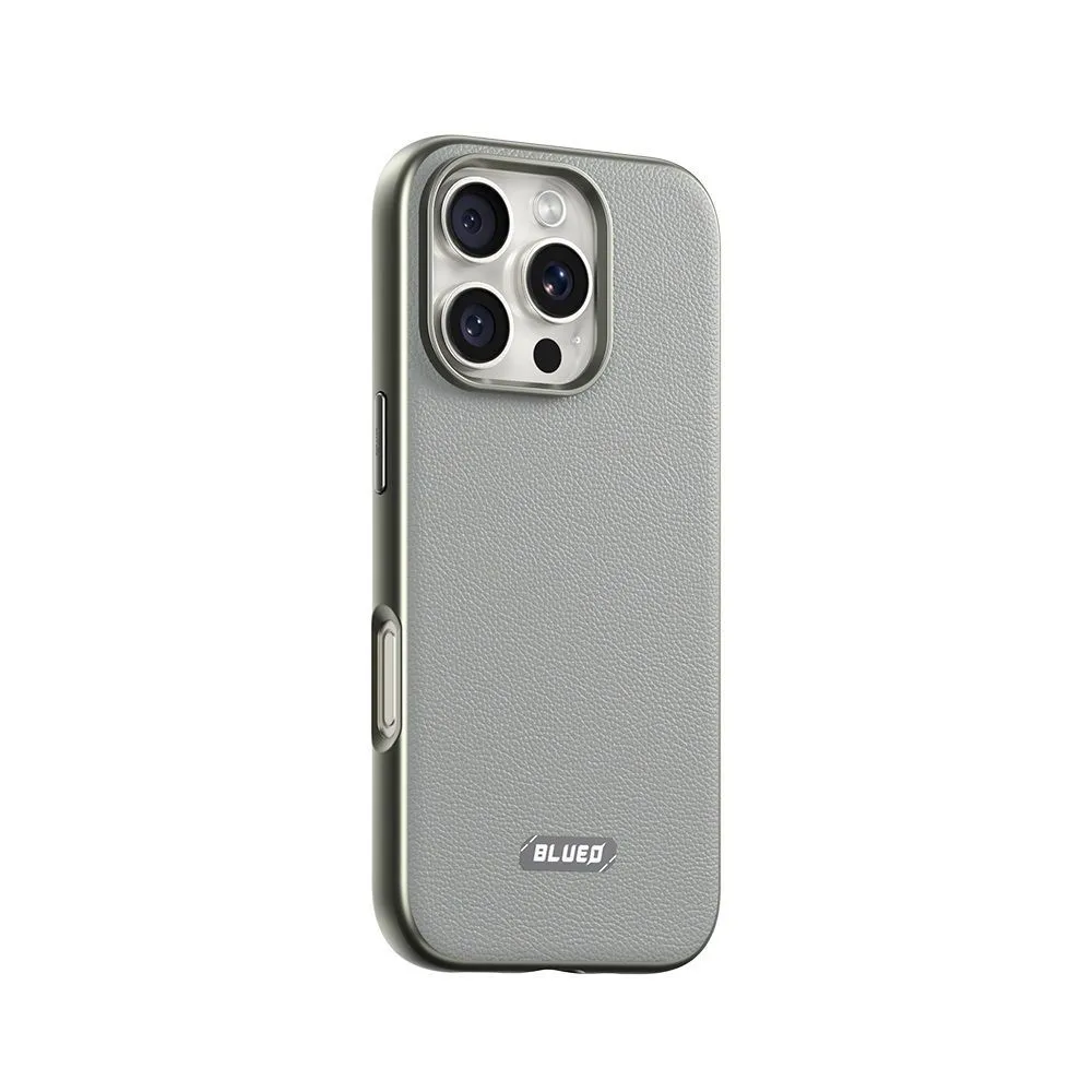 Blueo Leather Case for iPhone 16 Pro Max with MagSafe Grey