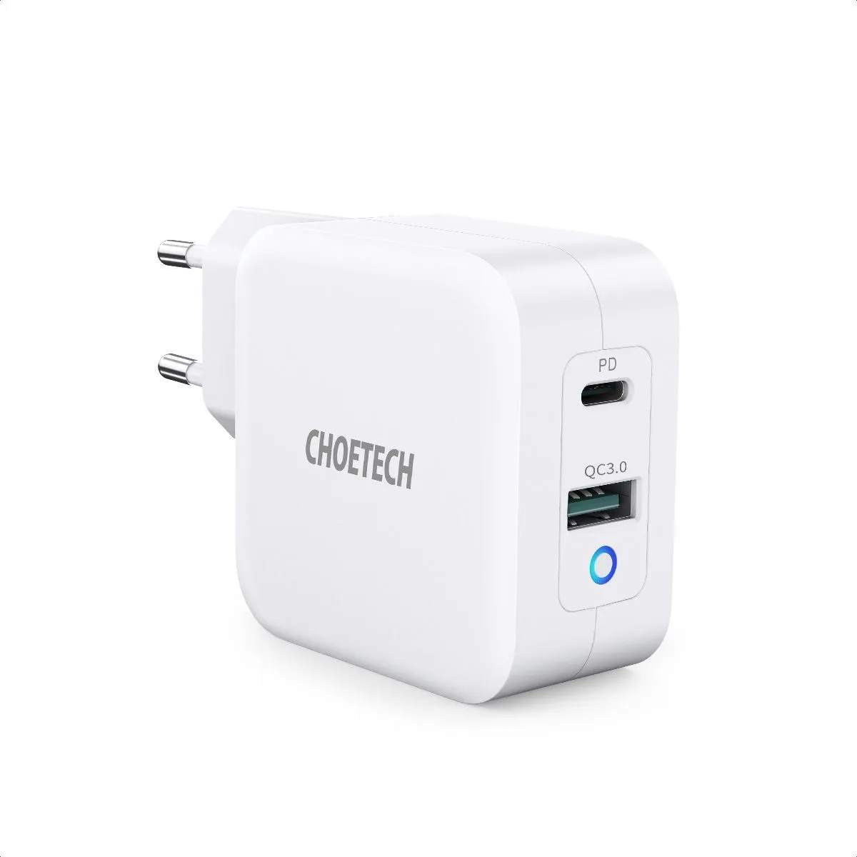 Мережевий зарядний пристрій Choetech PD 65W GaN Mini Fast Charger White (PD8002) — фото мережевого зарядного пристрою