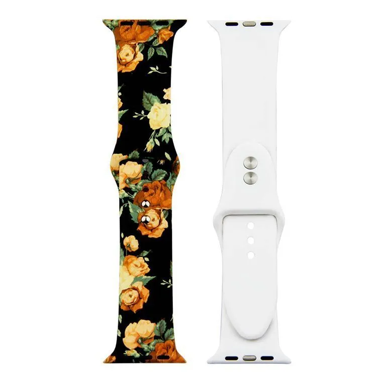 Painted Silicone Watch Band for Apple Watch 42/44mm S/M 6