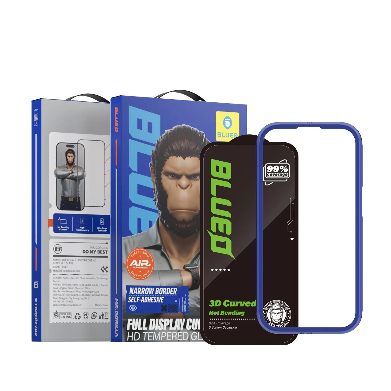 Blueo 3D HD Self-Adhesive Hot Bending Glass для iPhone 16 Pro