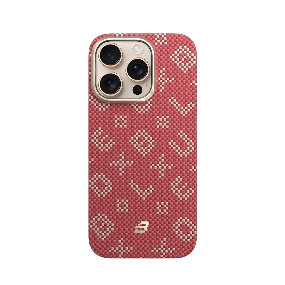Фото Чехол-накладка Blueo Gilded Tactile Woven Aramid Fiber для iPhone 16 Pro с MagSafe Red (BL061-I16PRD) – чехол iPhone