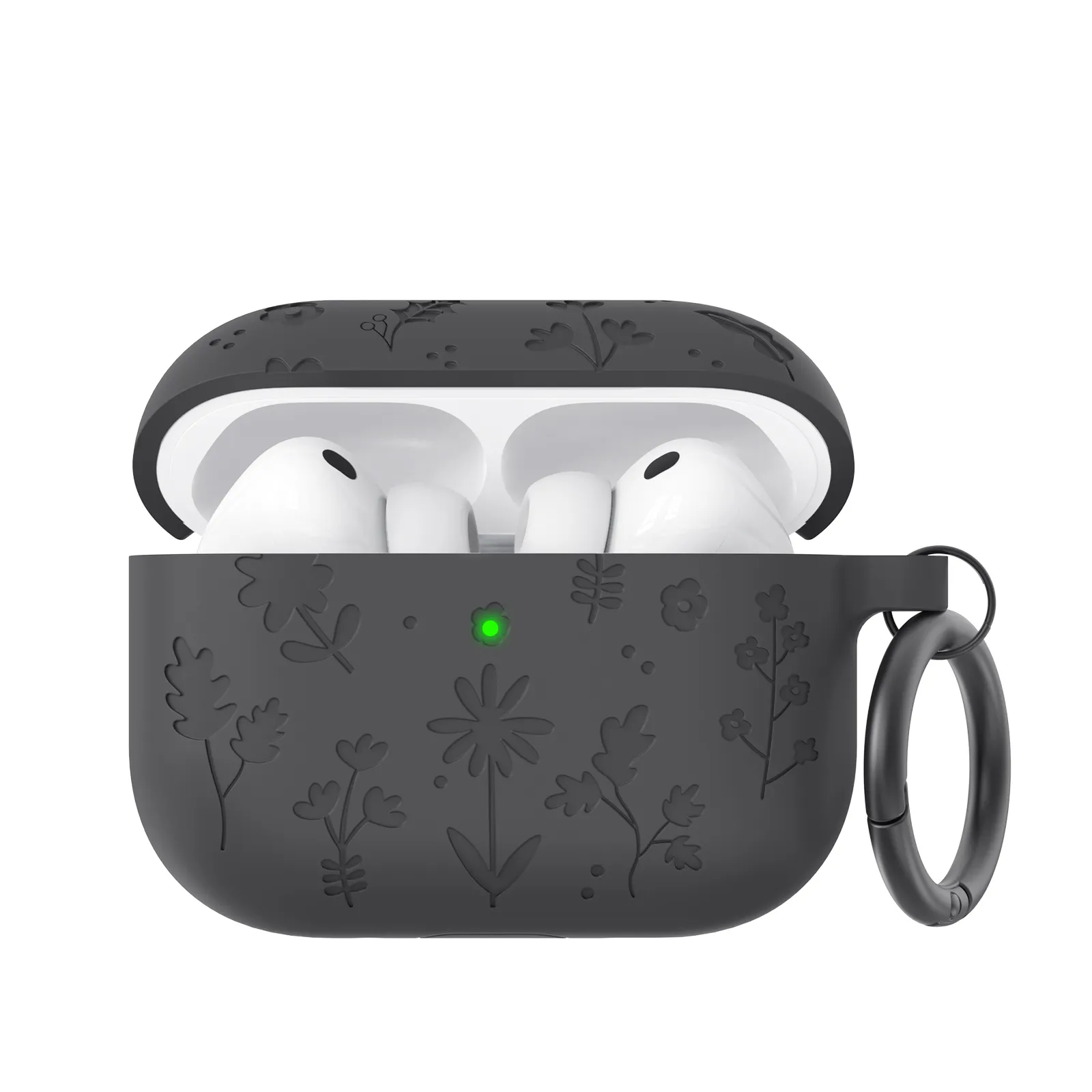 AhaStyle Flower Silicone Case для Airpods Pro 3 Dark Grey