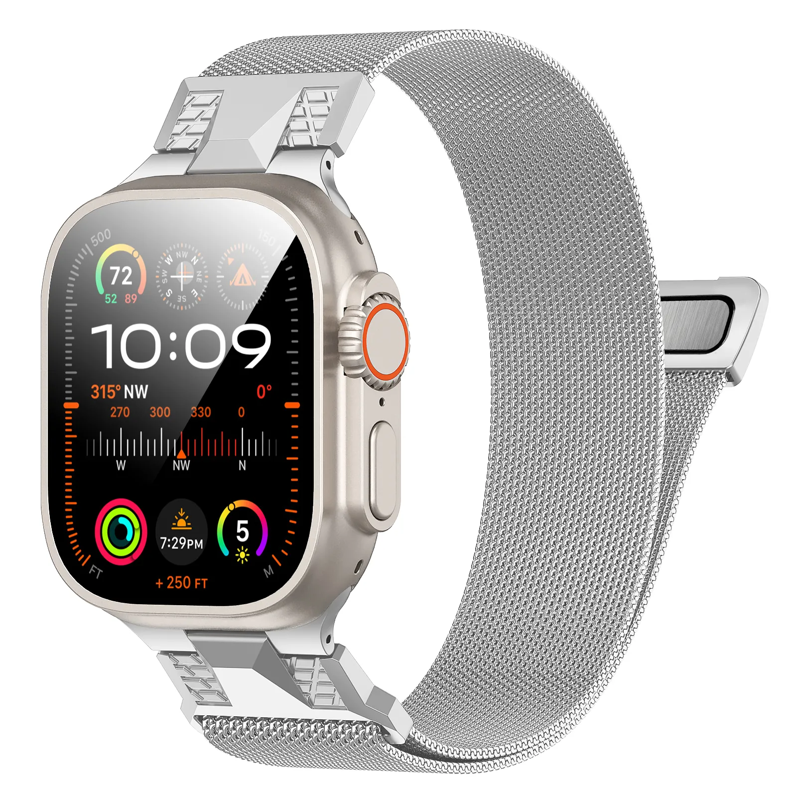 AhaStyle Stainless Steel Magnetic Band для Apple Watch 42/44/45/46/49 mm  Titanium Gray