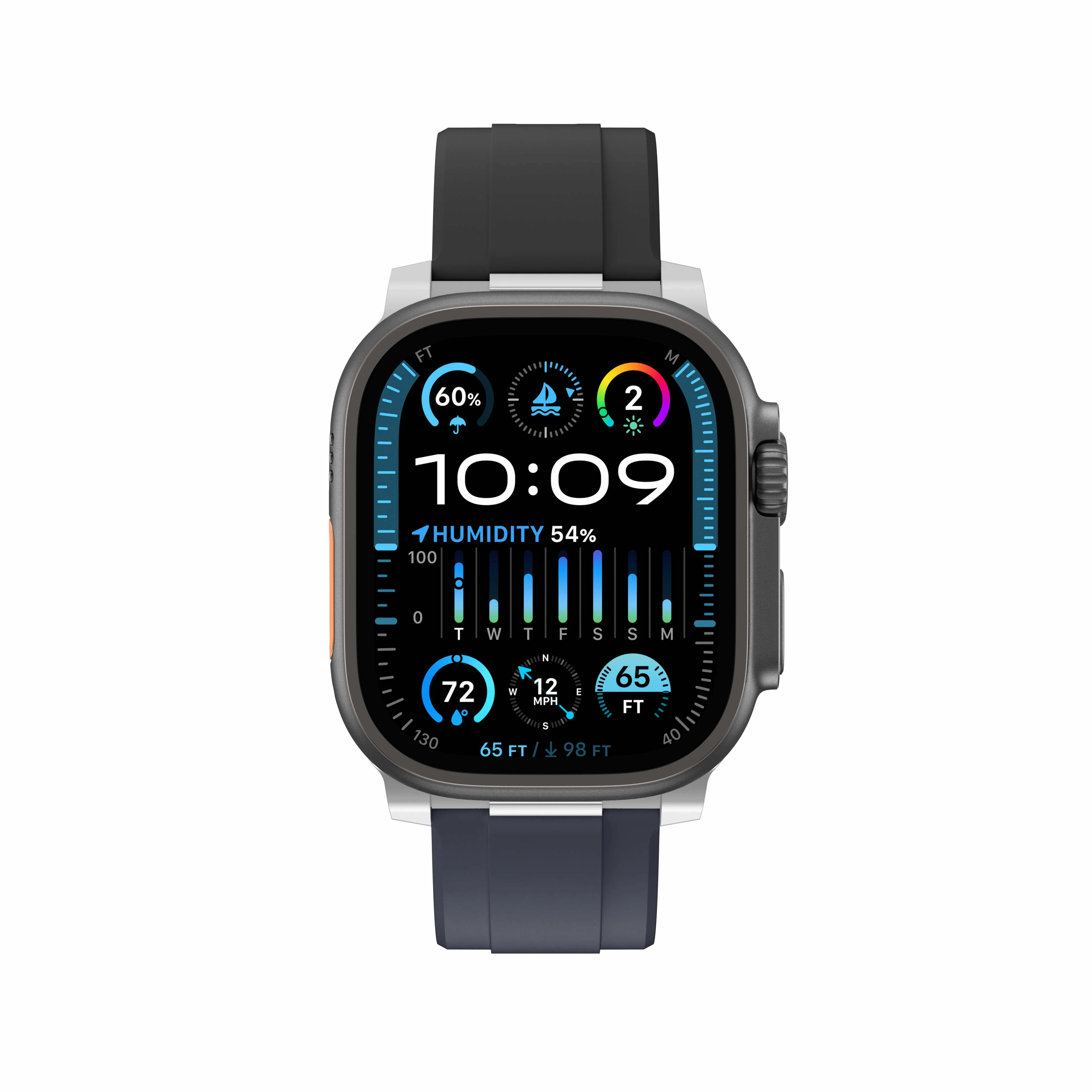 AmazingThing Chrono Band для Apple Watch 42/44/45/46/49 mm Iron Grey/Black