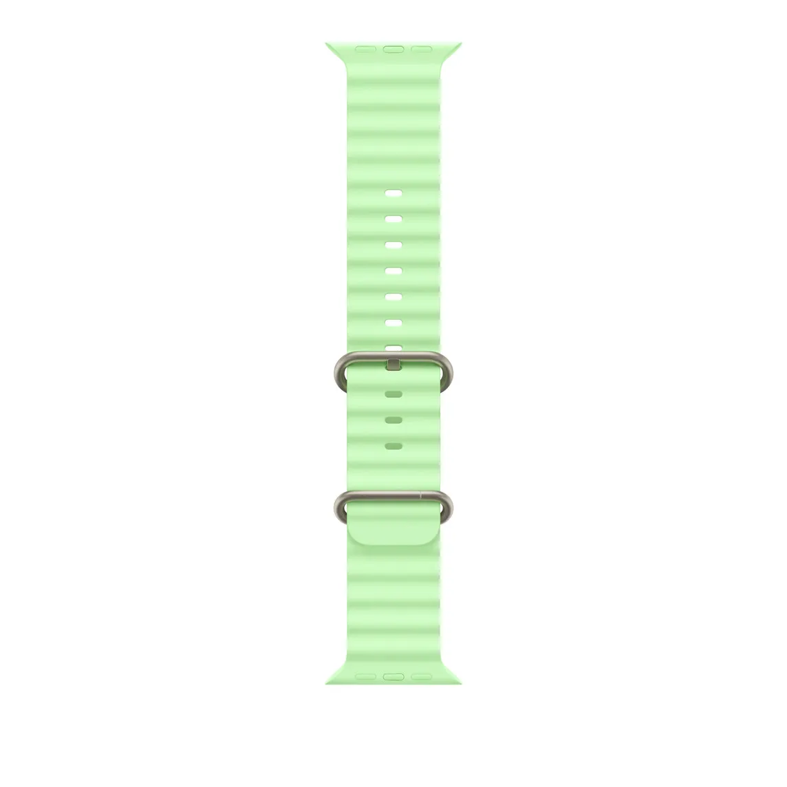 Ocean Band для Apple Watch 42/44/45/46/49 mm Neon Green (Срібляста застібка)