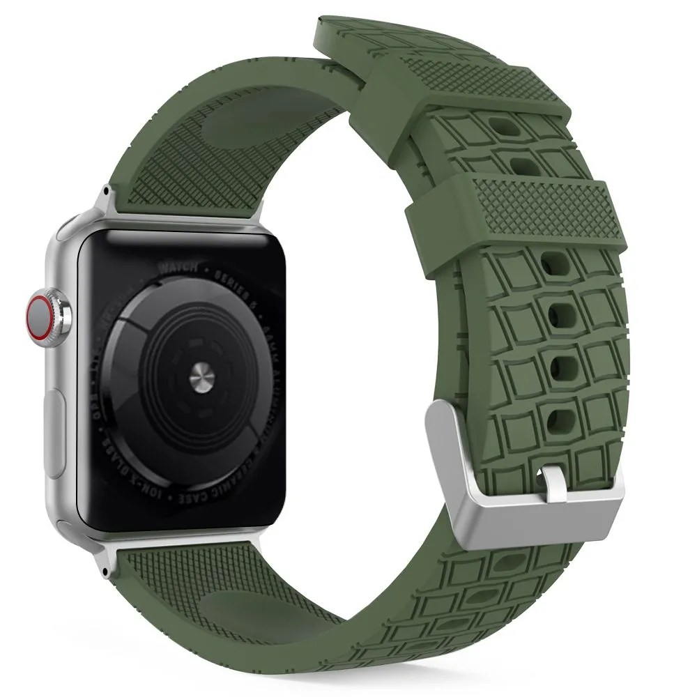 Фото Ремешок AhaStyle Premium Tire Texture Silicone Bands для Apple Watch 38/40/41/42 mm (2024) Pine Green (CP-WA03-AG-4022) – аксессуар Apple Watch
