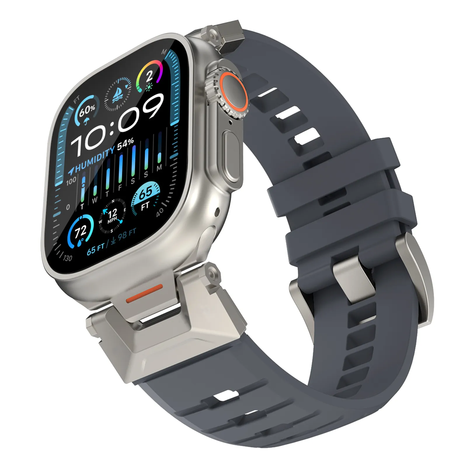 AhaStyle Rubber Rugged Band для Apple Watch 42/44/45/46/49 mm Gray